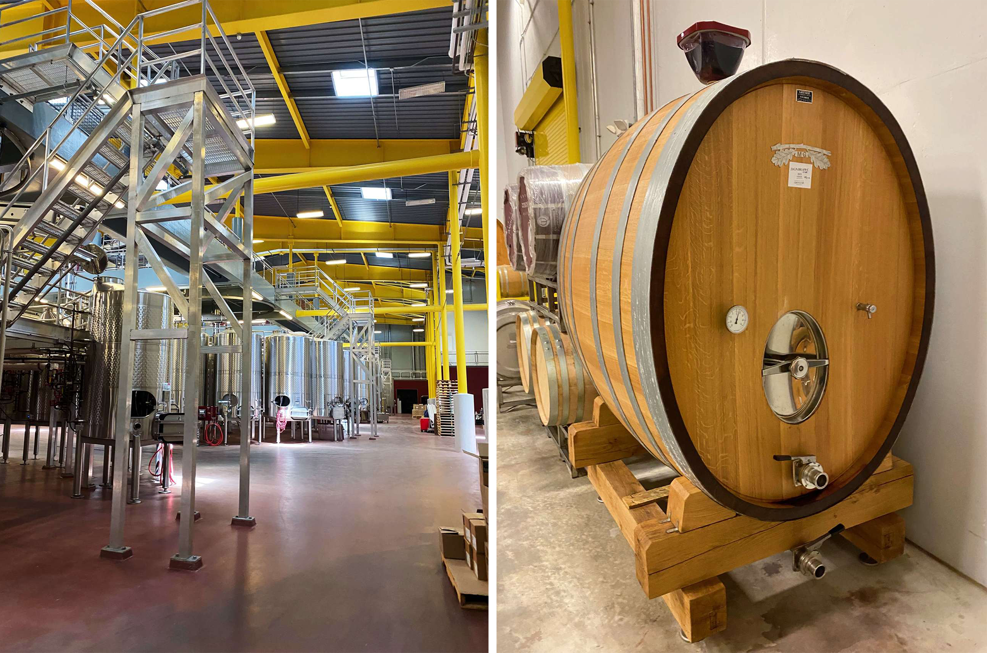 Our Solar powered winery and a large format barrel