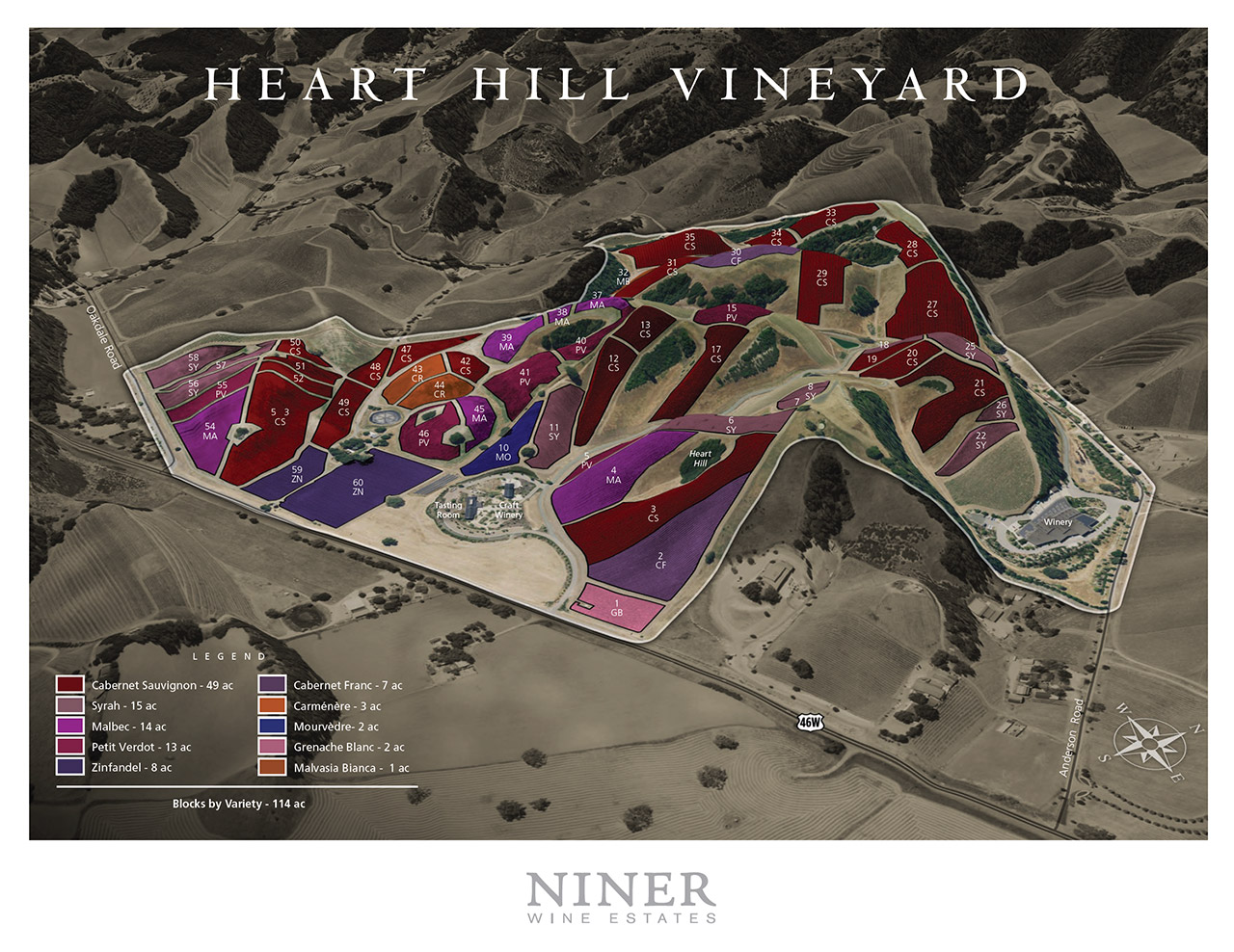 Heart Hill Vineyard Block Map 